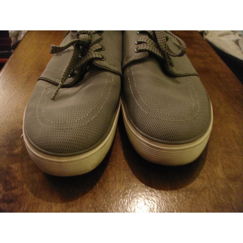 Mens Polo By ralph Lauren Faxon low 12D gray grey‎ suede accent shoes